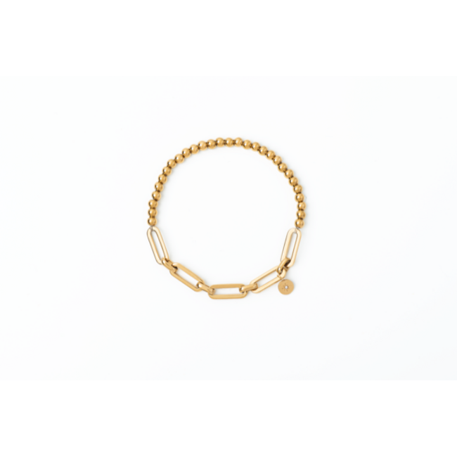 4mm Gold Stretch & Chain Bracelet