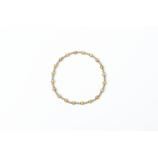 4 & 2mm Mixed Metal Stretch Bracelet