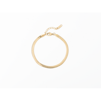 Gold Herringbone Chain Bracelet