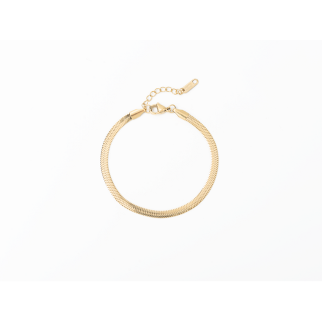 Gold Herringbone Chain Bracelet
