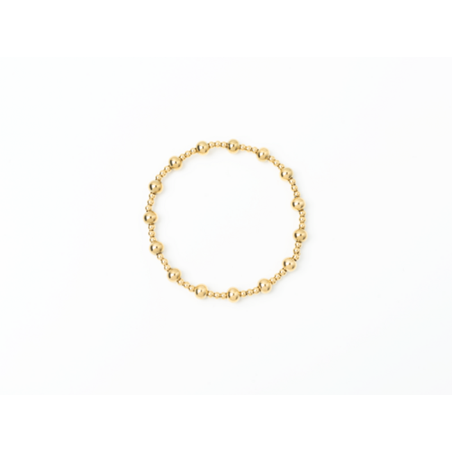 6 & 3mm Gold Stretch Bracelet