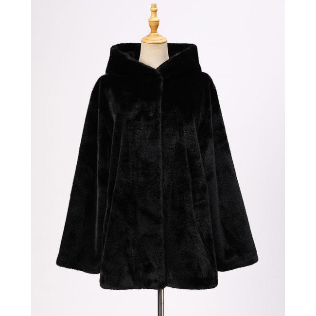 Faux Fur Coat w/ Hood