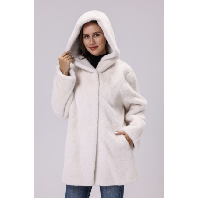 Faux Fur Coat w/ Hood