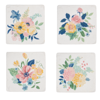Cottagecore Floral Coaster 4pc