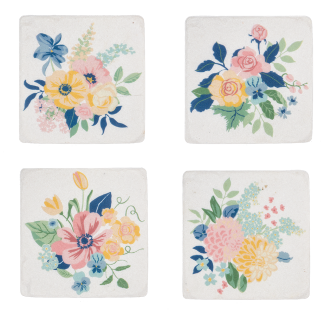 Cottagecore Floral Coaster 4pc