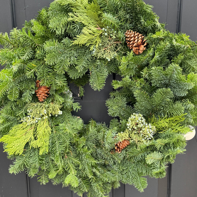 Noble Fir Fully Decorated Wreath