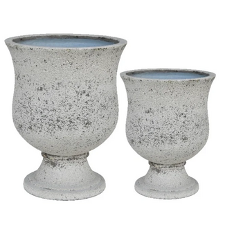 Ivory Natural Pedestal Ficonstone Pot