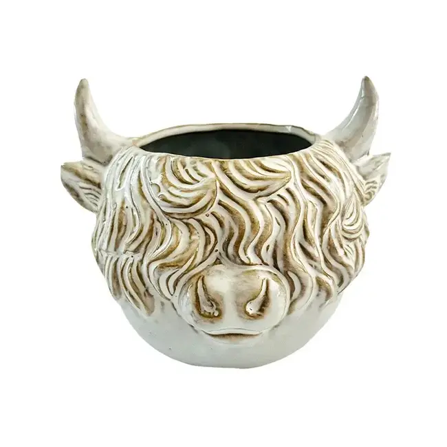 4" Highland Cow Head Planter