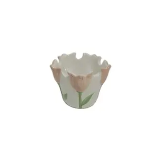 Pink Tulips Ceramic Planter