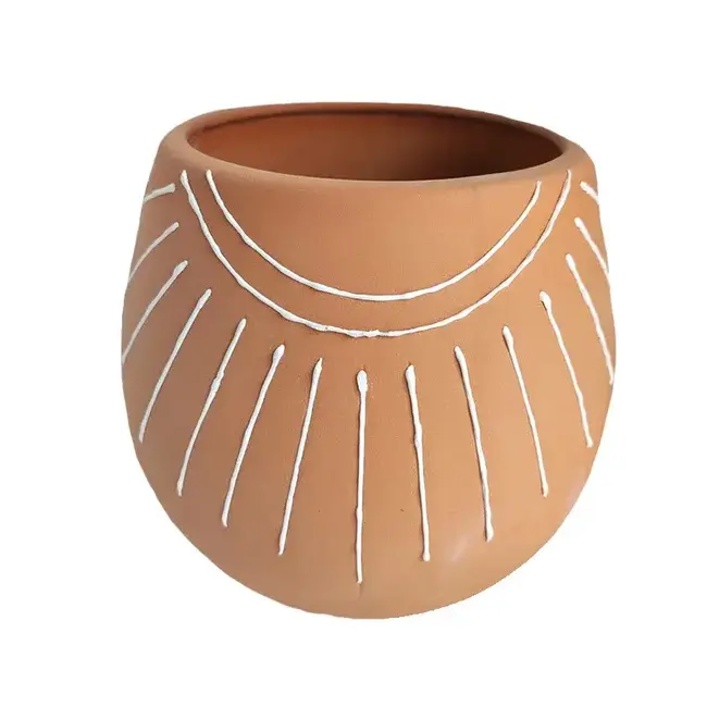 6" Terracotta w/ Sun Design Pot
