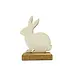 White Bunny on Wood Board