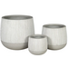 White Glazed Striped Ficonstone Pot