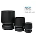 Matte Black Round Ficonstone Pot