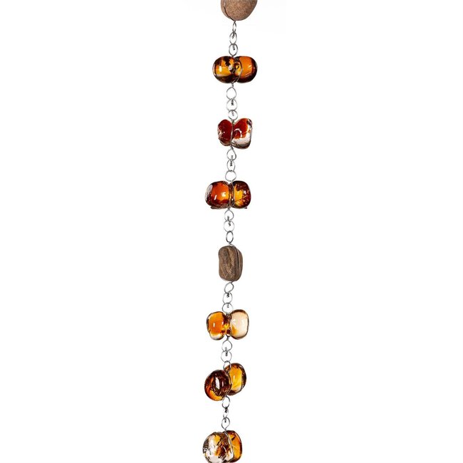 Amber Metal & Glass Rain Chain