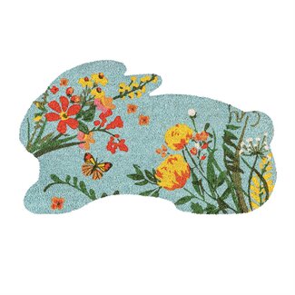 Bunny Blooms Floral Shaped Coir Doormat