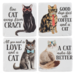 Resin Cat Coasters 4pc