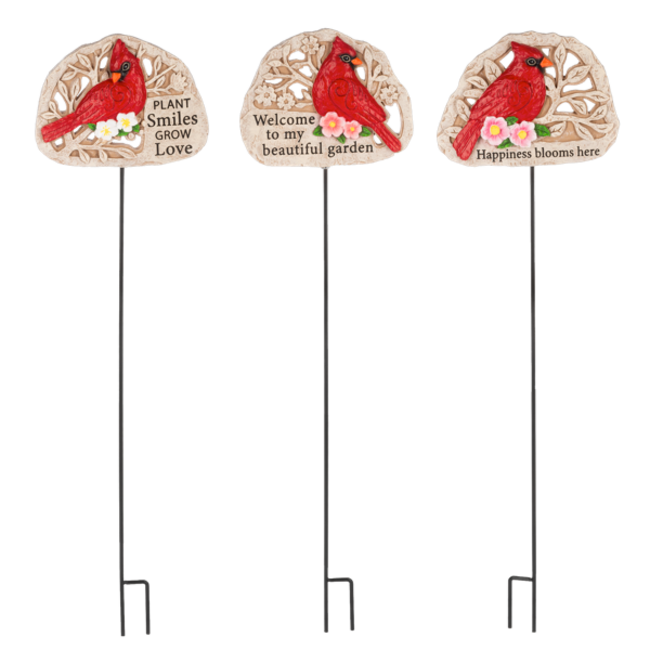 Cheerful Cardinal Garden Stake