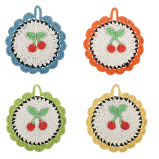 Crochet Cherry Table Trivet