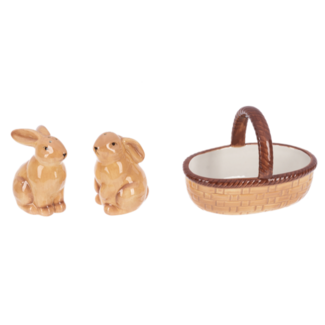 Bunny In Basket S&P Set