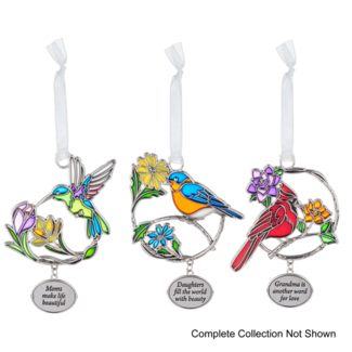 Blooms & Bird Ornament