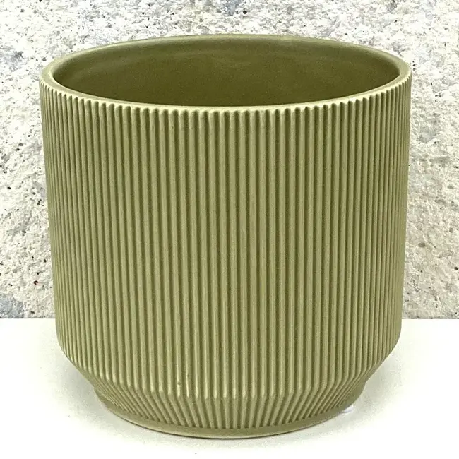 4" Matte Ribbed Dolomite Pot