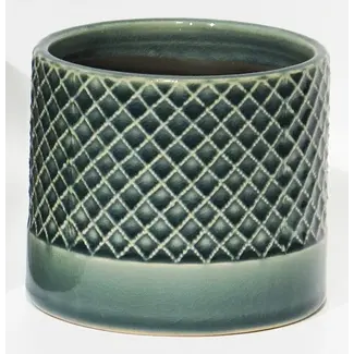 Criss Cross Pattern Ceramic Pot