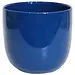 8" Shiny Blue Ceramic Pot