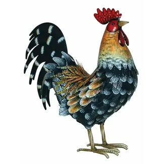 14" Metal Garden Rooster