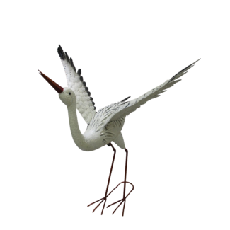 30" Metal Heron w/ Wings Open