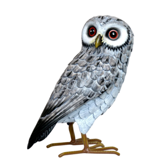 11" Black & White Metal Owl
