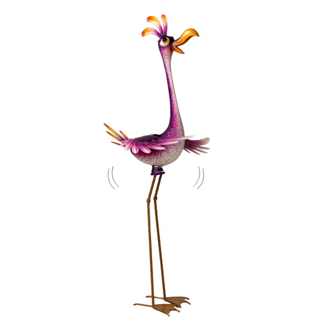 43" Metal Wacky Flamingo