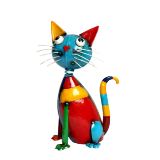 12.5" Colourful Metal Cat