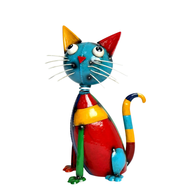 12.5" Colourful Metal Cat