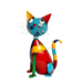12.5" Colourful Metal Cat