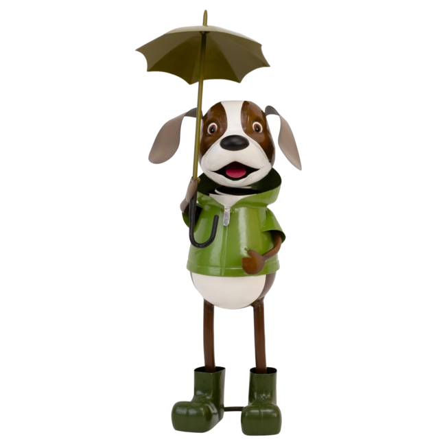 17" Metal Dog in Raingear