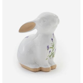 Ceramic Sitting Floral Bunny