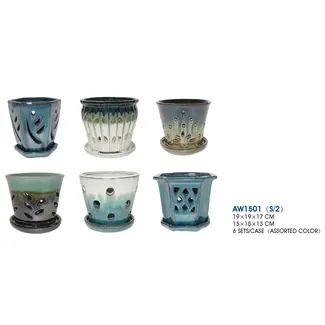 Asst Ceramic Orchid Pot