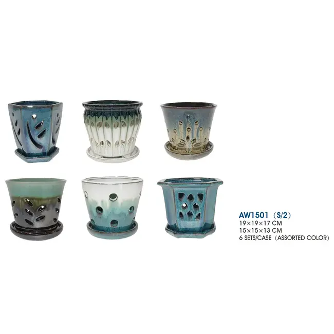 Asst Ceramic Orchid Pot