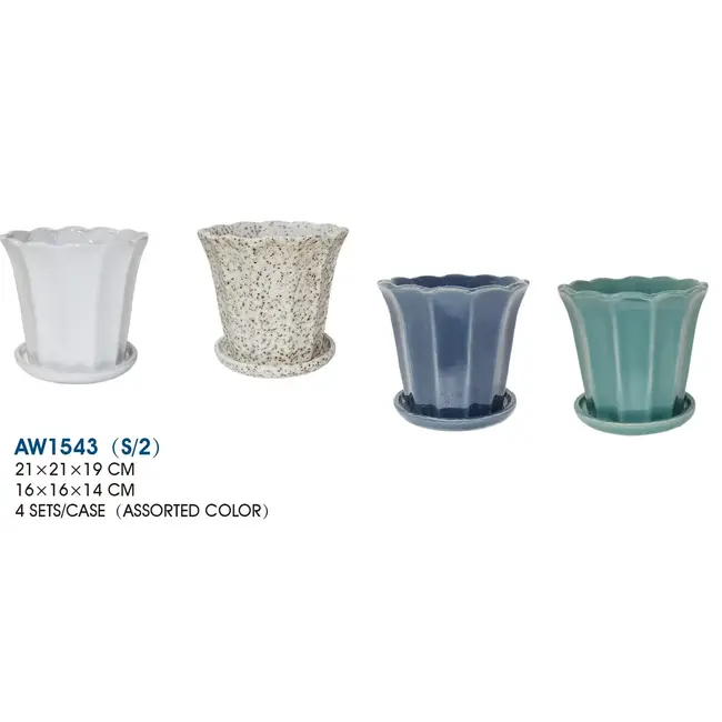 Tulip Shaped Pot w/ Saucer