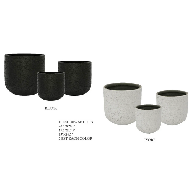 Rounded Bottom Light Cement Pot