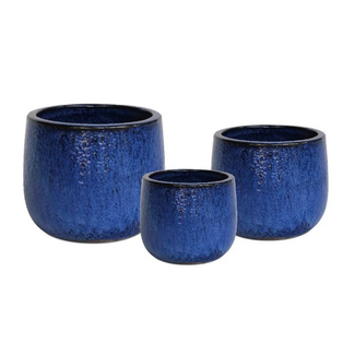 Ocean Blue Vietnamese Glazed Pot