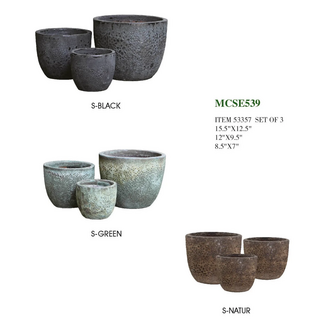 Round Textured Glazed Pot