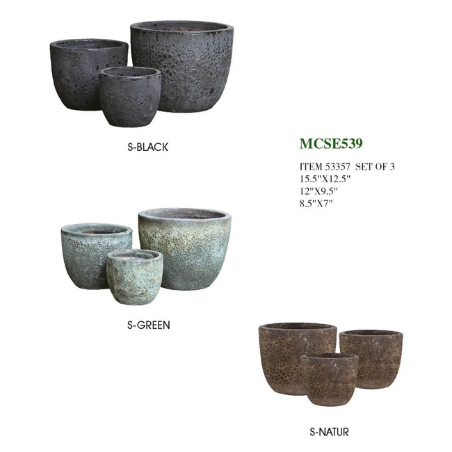 Round Textured Glazed Pot