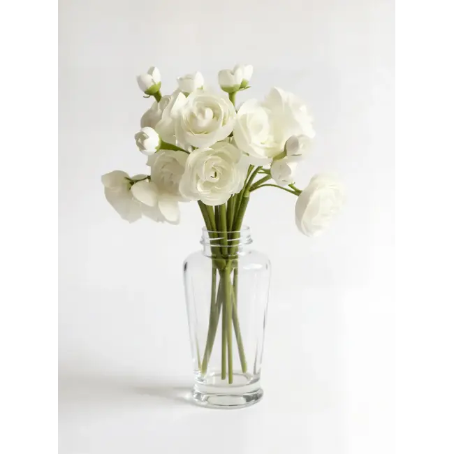 11" White Ranunculus