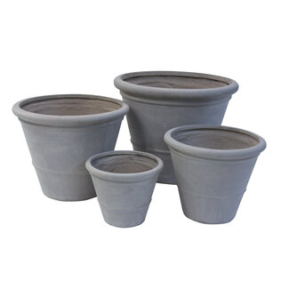 Portofino Grey Rolled Rim Planter