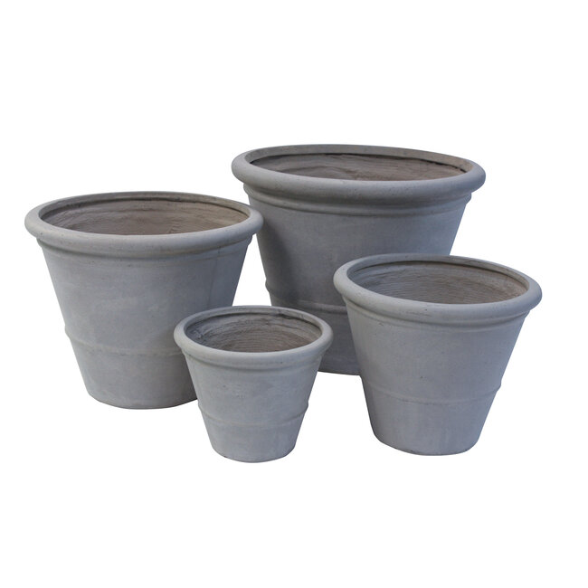 Portofino Grey Rolled Rim Planter