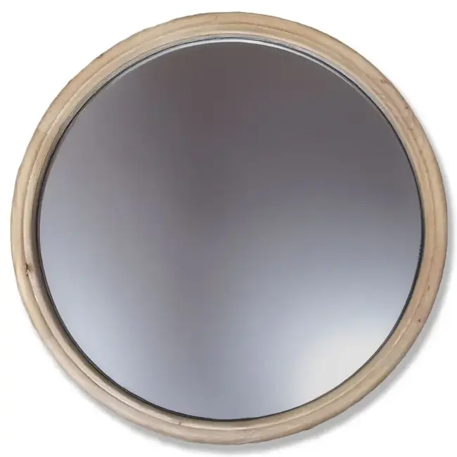Round Wood Mirror