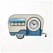 Blue Travel Trailer Clock