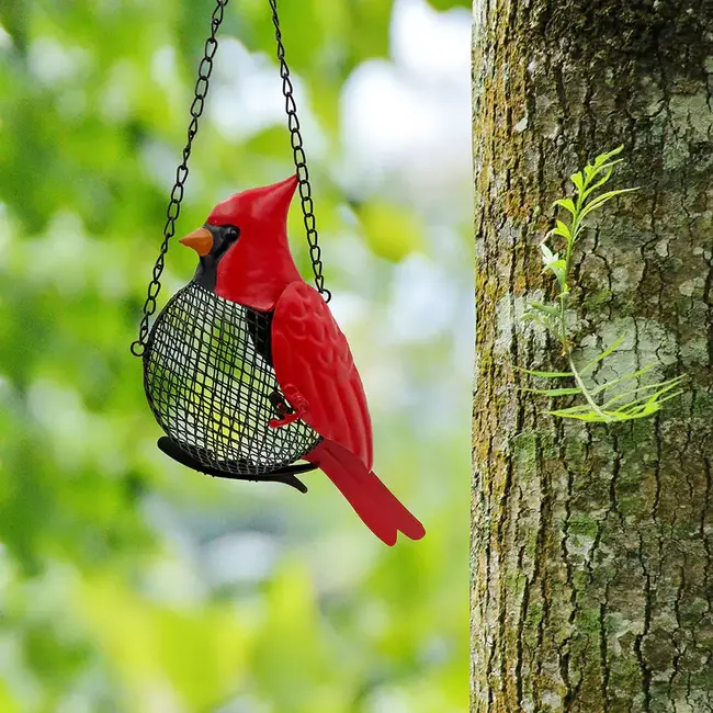 Hanging Metal Cardinal Bird Feeder