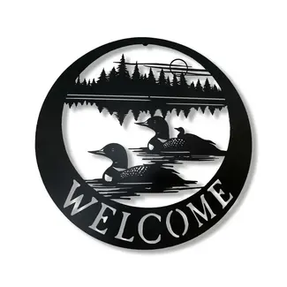 Ducks on Lake Welcome Sign
